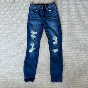 American Eagle Dark Wash Ripped Jeans